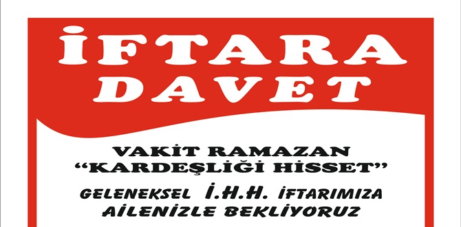 İHH İftarına, Çorum Halkı Davetli