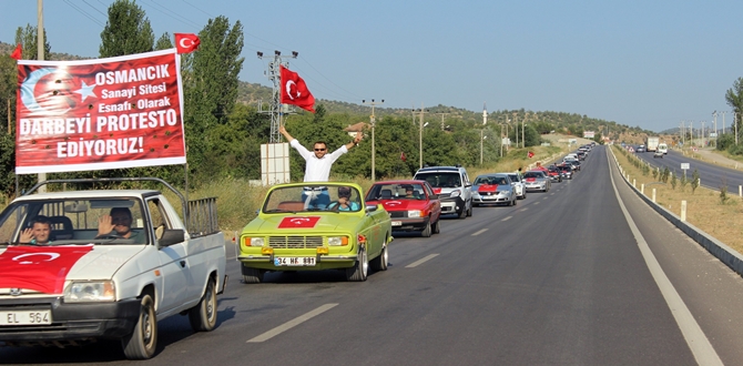 Osmancık Sanayi Esnafından Demokrasi Konvoyu