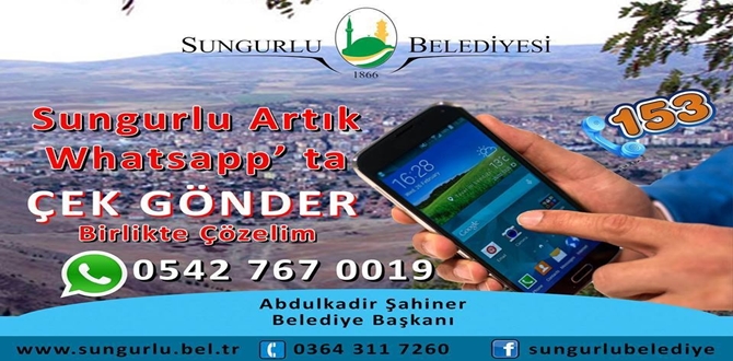 Sungurlu Belediyesi Whatsapp İletişim Hattı Kurdu