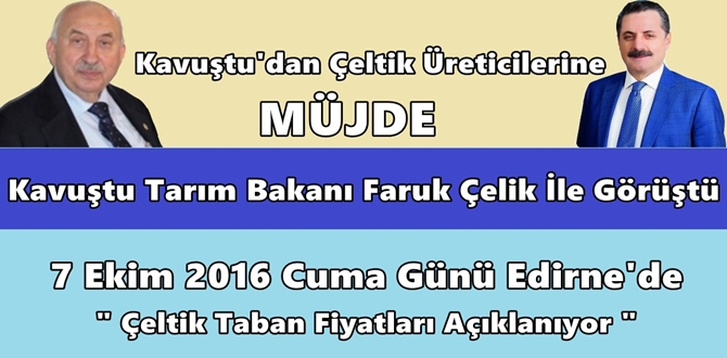 Kavuştu’dan Çeltik Üreticilerine Müjde!