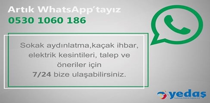 YEDAŞ Whatsapp Şikayet Hattı Kurdu