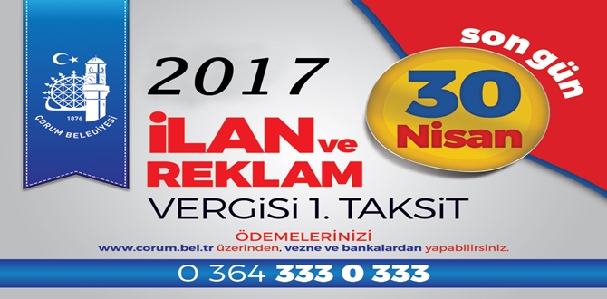 30 Nisan’da Ödemeyi Unutmayın!