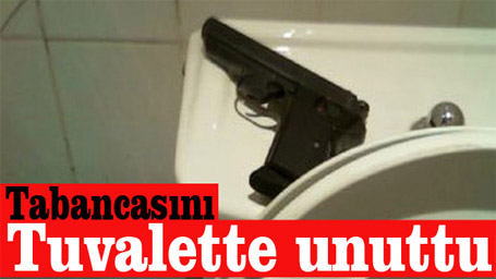 Ruhsatlı Tabancasını Tuvalette Unuttu