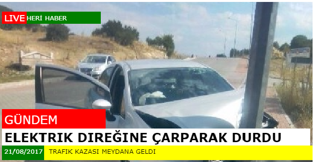 Elektrik Direğine Çarparak Durdu