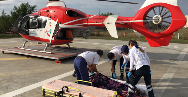 İmdadına Ambulans Helikopter Yetişti