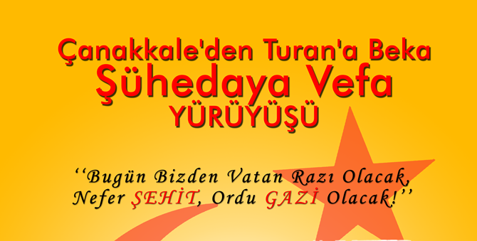 Şühedaya Vefa Yürüyüşü Yapılacak