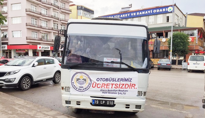 O İlçede Toplu Taşıma Ücretsiz