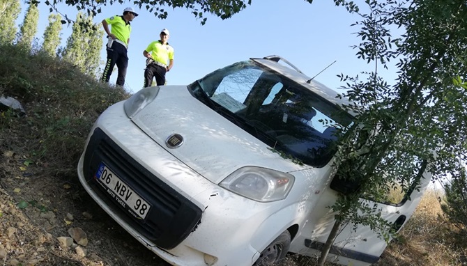 Hafif Ticari Araç Yoldan Çıktı: 1 Yaralı