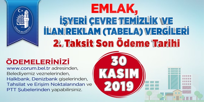 Belediye’den Emlak Vergisi Hatırlatması