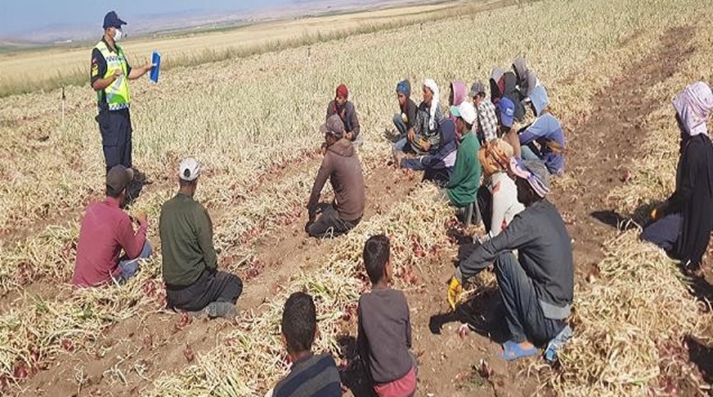 Jandarma İşçileri Taşıyan Araçları Denetledi