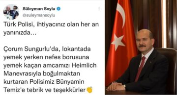 Bakan Soylu’dan Kahraman Polise Tebrik