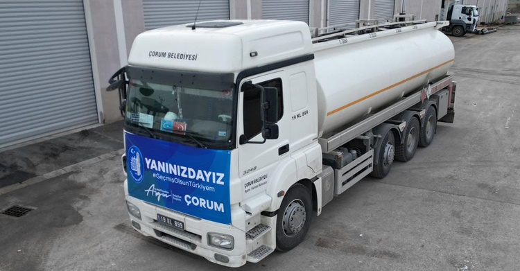 Çorum’dan Afşin’e 33 Bin 500 Litre Mazot Yardımı